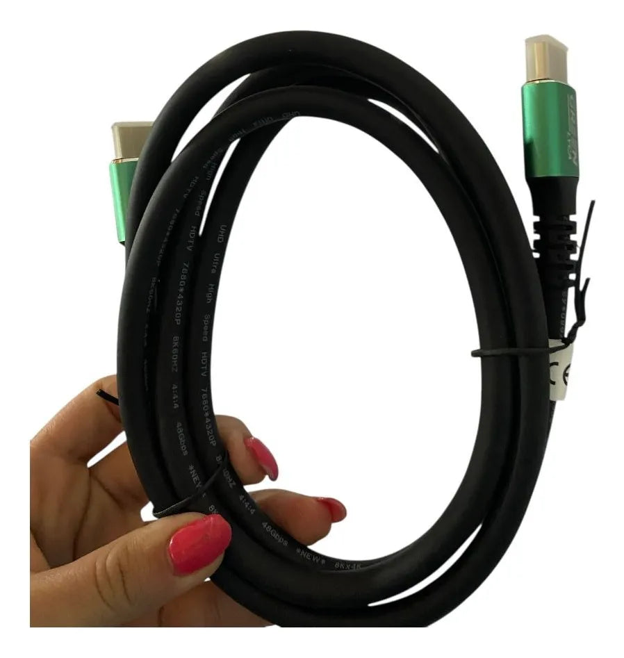 Cable Hdmi Hdtv 8k 4k 2.1v 1.8mt Punta Dorada 2.1v
