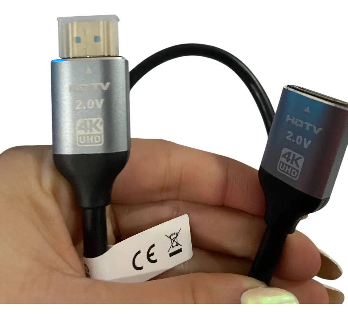 Cable extencion  Hdmi Hdtv Macho Hembra 4k 2.0v 0.5mt