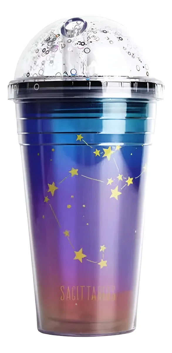Vaso Con Tapa Y Bombilla Con Luces Led 500ml