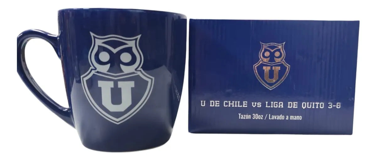Tazon U De Chile Copa Sudamericana 30oz 880ml Vamos Leon Azul
