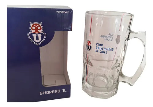 Vaso Cervecero Schopero Universidad De Chile 1 Lt Color Agua