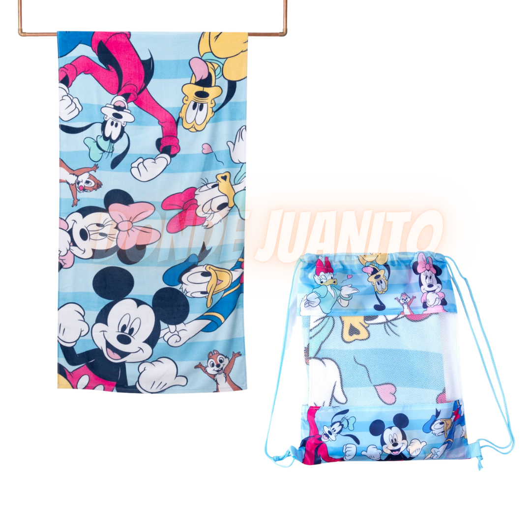 TOALLA PLAYA ALGODON C/BOLSO 70X140 MICKEY-ALL
