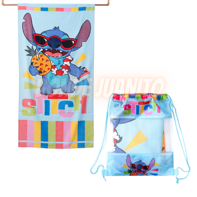TOALLA PLAYA ALGODON C/BOLSO 70X140 STITCH-MULTICOLOR