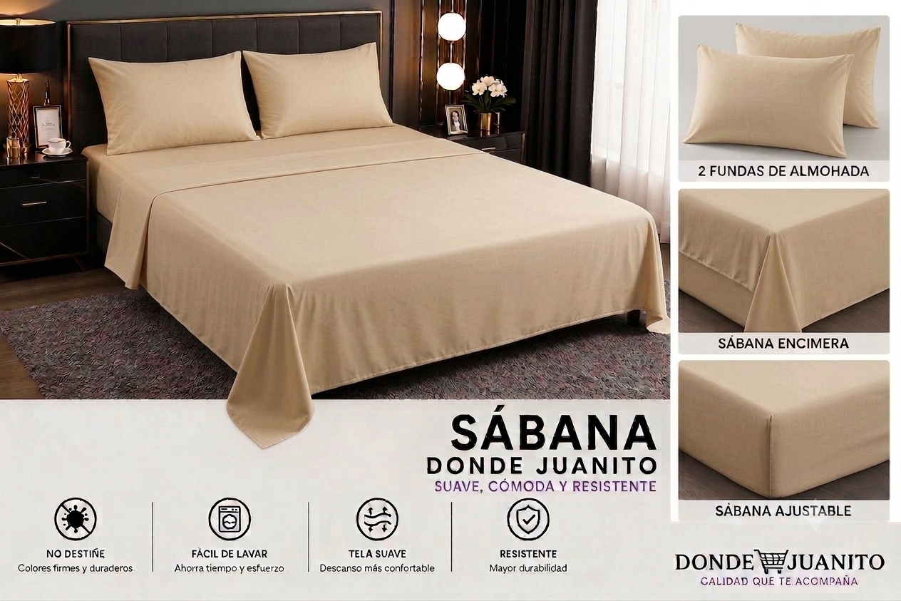 SABANA DE HILO PREMIUM 1.5 PLAZAS COLOR LISO