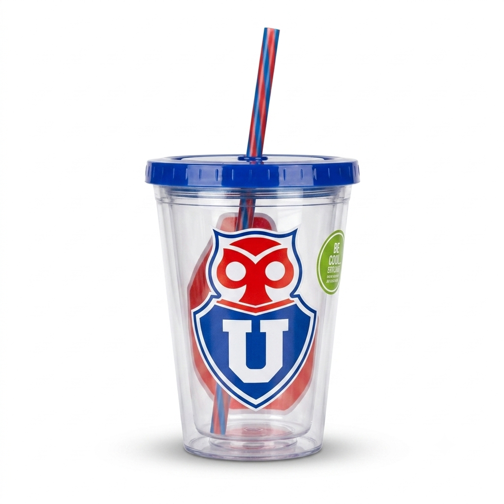 Vaso bombilla infantil universidad de chile 450ml