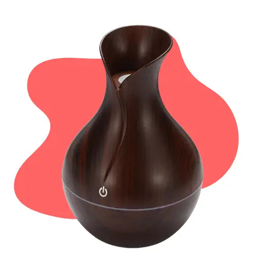 Humidificador De Aire Difusor Cuello Largo Madera Oscuro