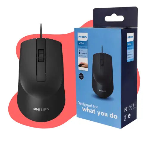 Mouse Óptico Philips Cableado Spk7104 Color Negro