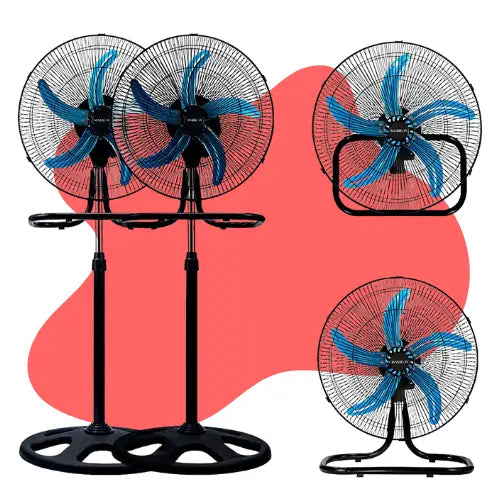 Pack X2 Ventilador 3 En 1 Industrial Kasser 5 Aspas 18 Pulgadas 3 Velocidades
