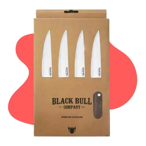 Set 4 Cuchillos Steak Black Bull