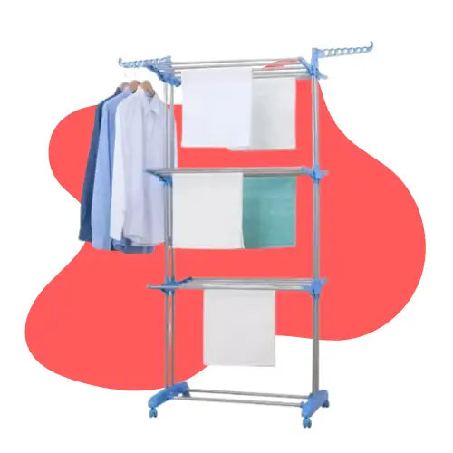 Tendedero Plegable De Ropa Retráctil Rack Portátil Color Multicolor