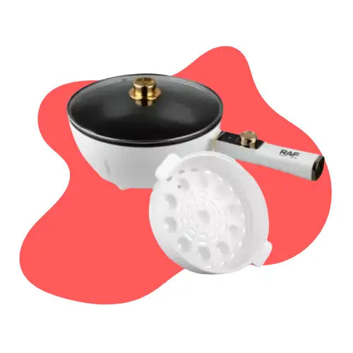 Vaporera Olla Multifuncional Eléctrica Antiadherente Raf Color Blanco