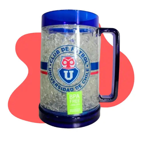 Vaso Cervecero Shopero Con Gel Para Enfriar 600ml U De Chile Color Azul