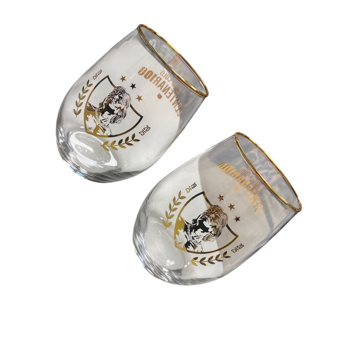 Set vasos colo colo cristal centenario x2