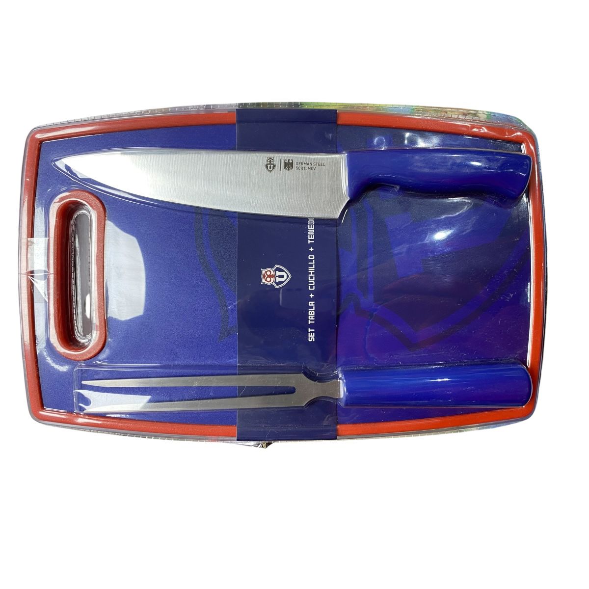 Set tabla de picar mas tenedor y cuchillo u de chile producto oficial