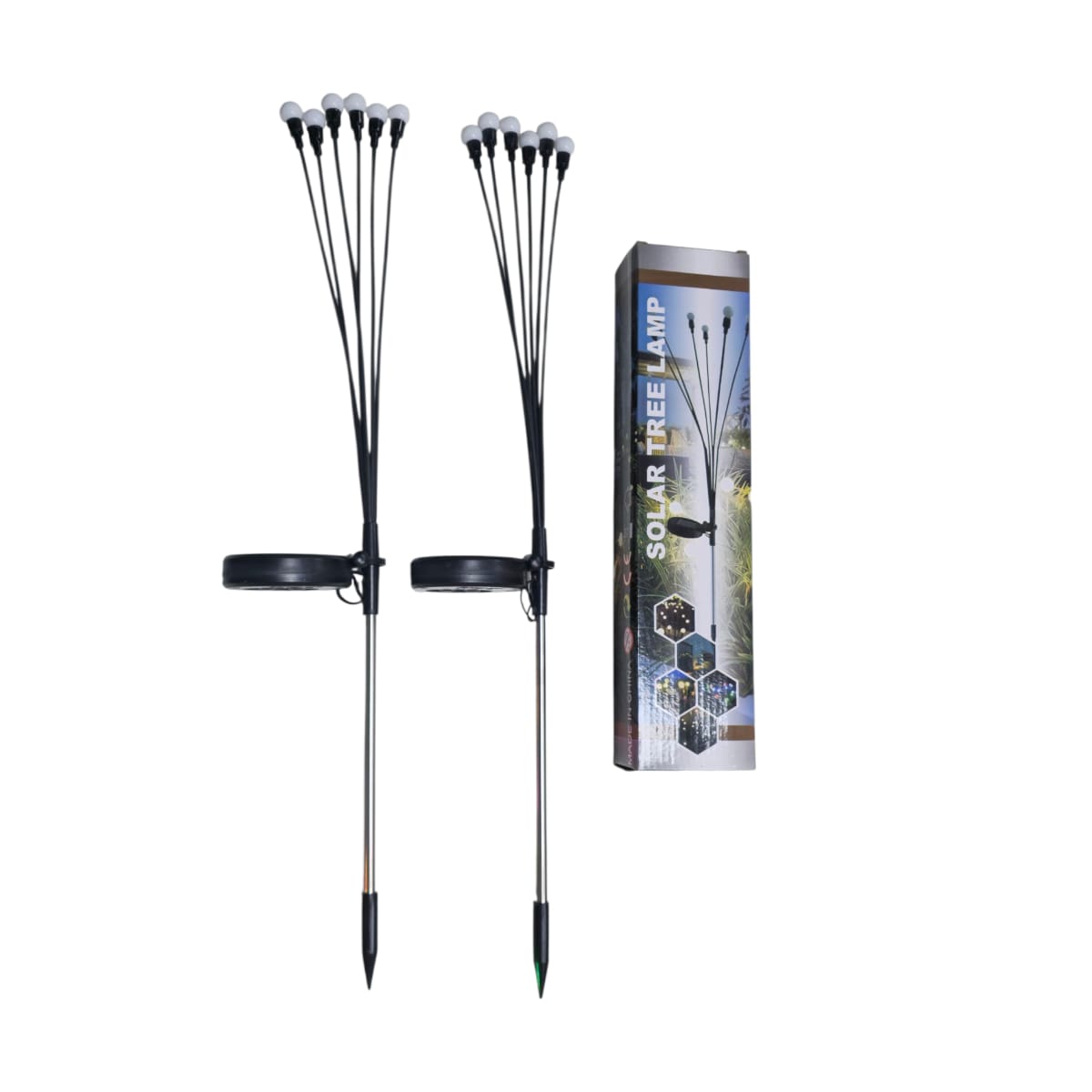 Lámpara Solar Exterior Tipo Árbol Led Jardín Decorativa