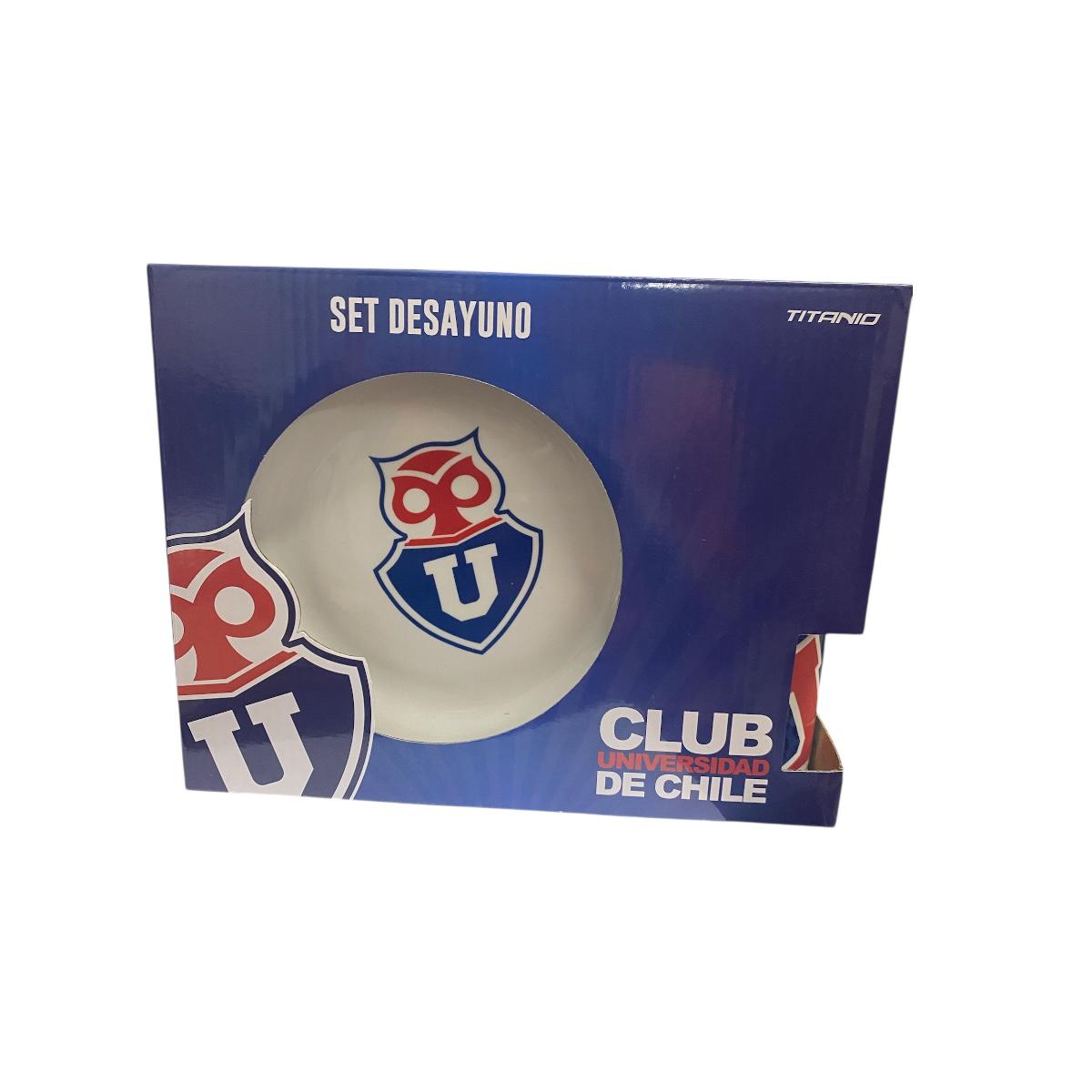Set Desayuno U De Chile Losa 3 Pz - Azul