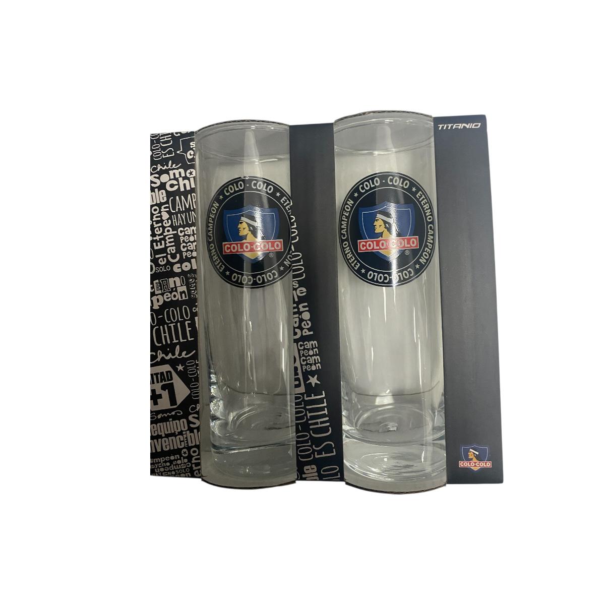Set 2 Vasos Cerveceros Colo Colo Futbol Color Translucido