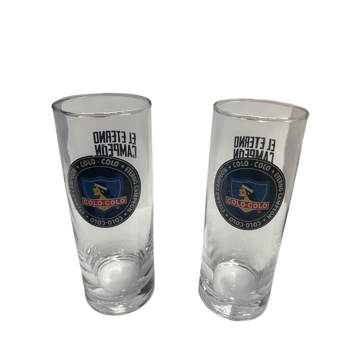 Set 2 Vasos Cerveceros Colo Colo Futbol Color Translucido