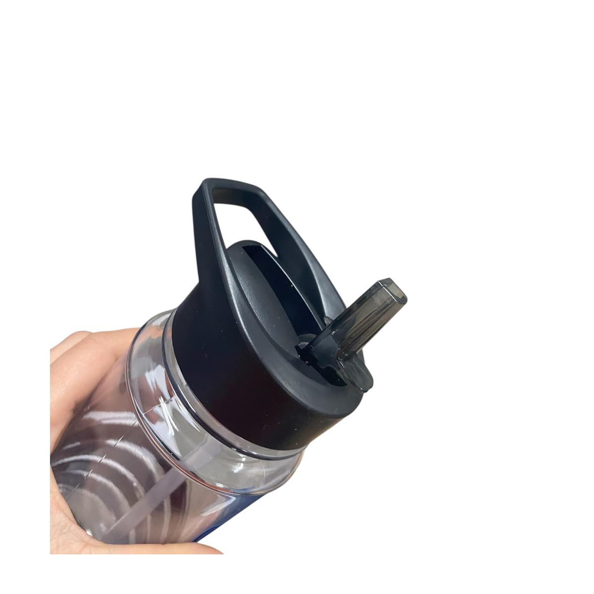 Botella Deportiva Colo Colo Lineas Antigoteo Con Bombilla - Negro