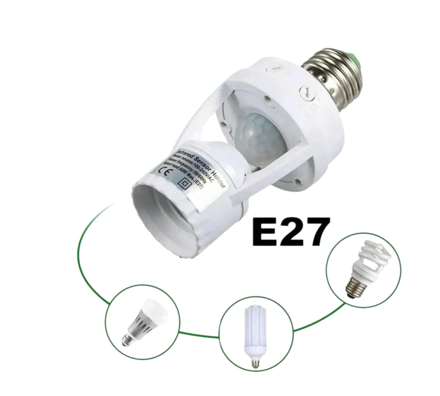 SOQUETE AMPOLLETA E27 CON  SENSOR DE MOVIMIENTO