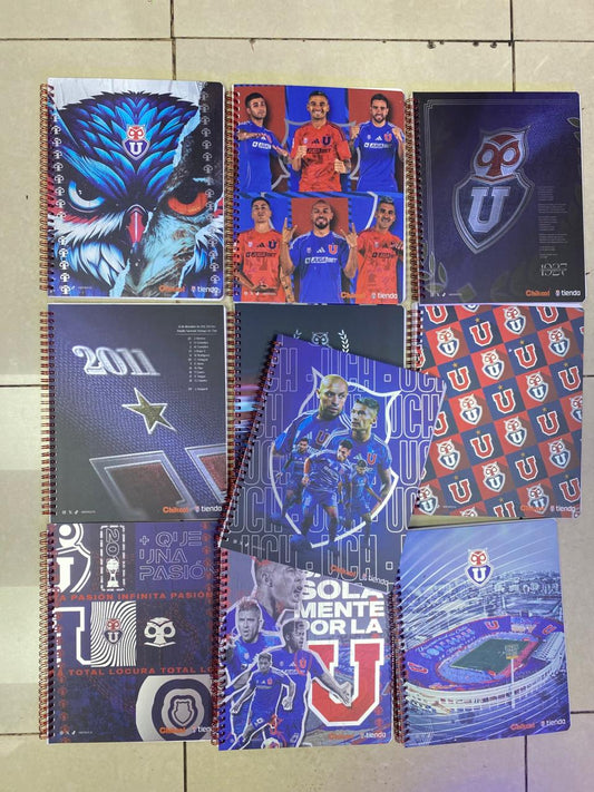 pack de 10 cuadernos universitarios U de chile