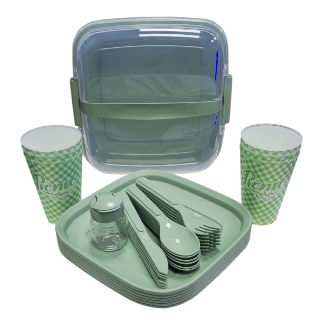 set picnic 32 piezas tres colores titiz