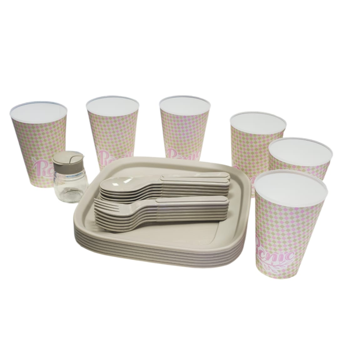 set picnic 32 piezas tres colores titiz