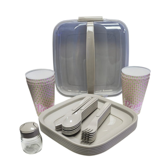 set picnic 32 piezas tres colores titiz