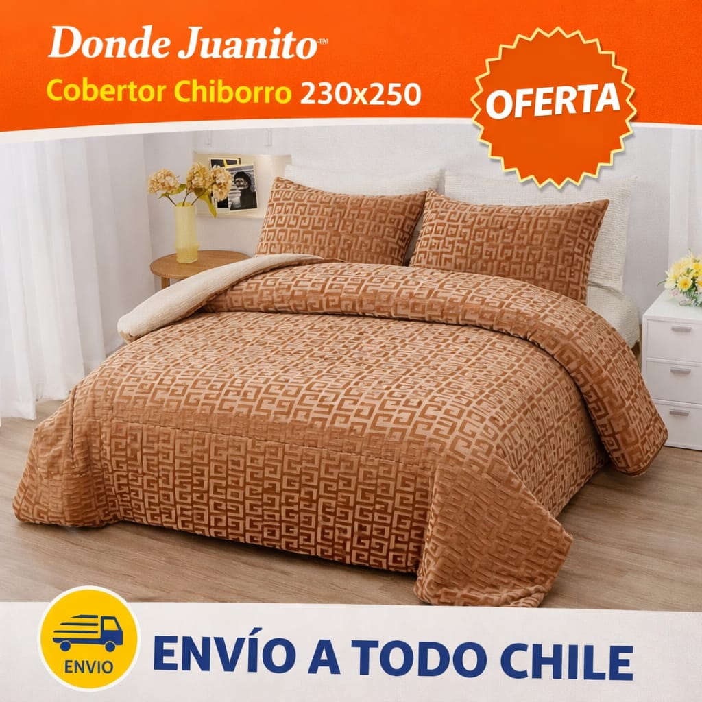 cobertor con chiporro 2 plazas 230x250 cafe diseño geometrico premium