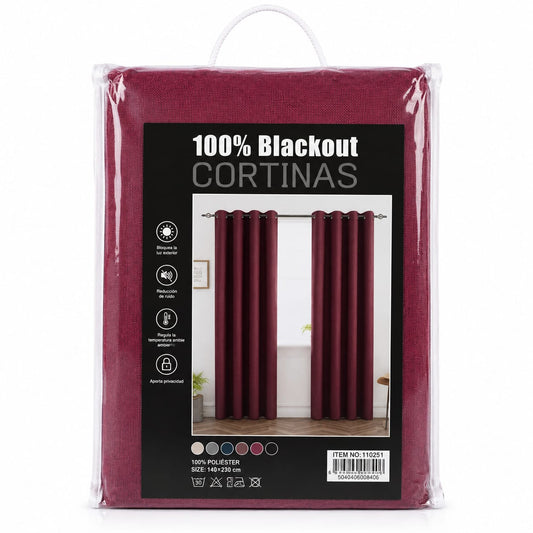 cortinas pack de 2 paños 140 x 220 cm 6 colores