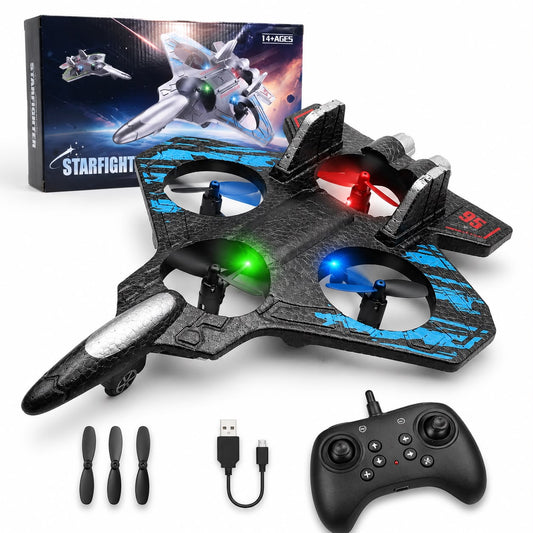Dron Avión de Combate RC Starfighter con Luces LED y Control Remoto