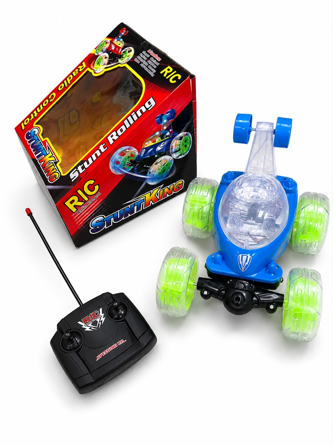 Auto loco °360 con control remoto luces y sonido