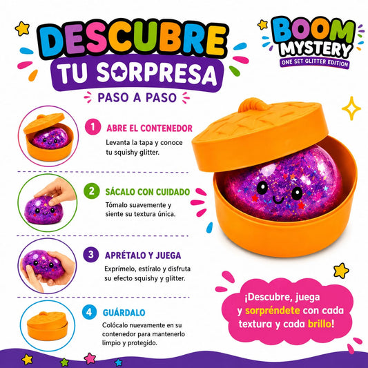 Squishy Dumpling Antiestrés 8.5cm Sorpresa Glitter