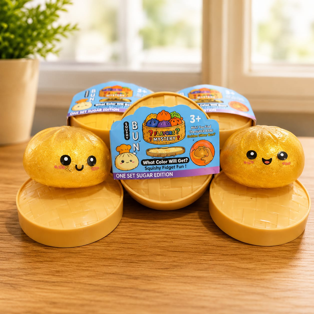 Squishy Dumpling Antiestrés 8.5cm Sorpresa Glitter