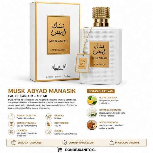 Perfume Árabe Musk Abyad Manasik 100 ml