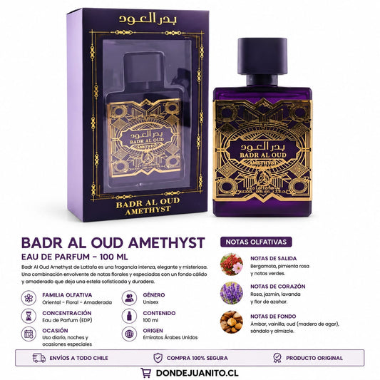 Perfume Árabe Badr Al Oud Amethyst Eau de Parfum 100 ml – Unisex