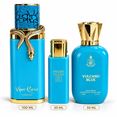 Set/Pack Viper Curve Turquesa y Azul Vulcano (100 ml, 50 ml y 30 ml)