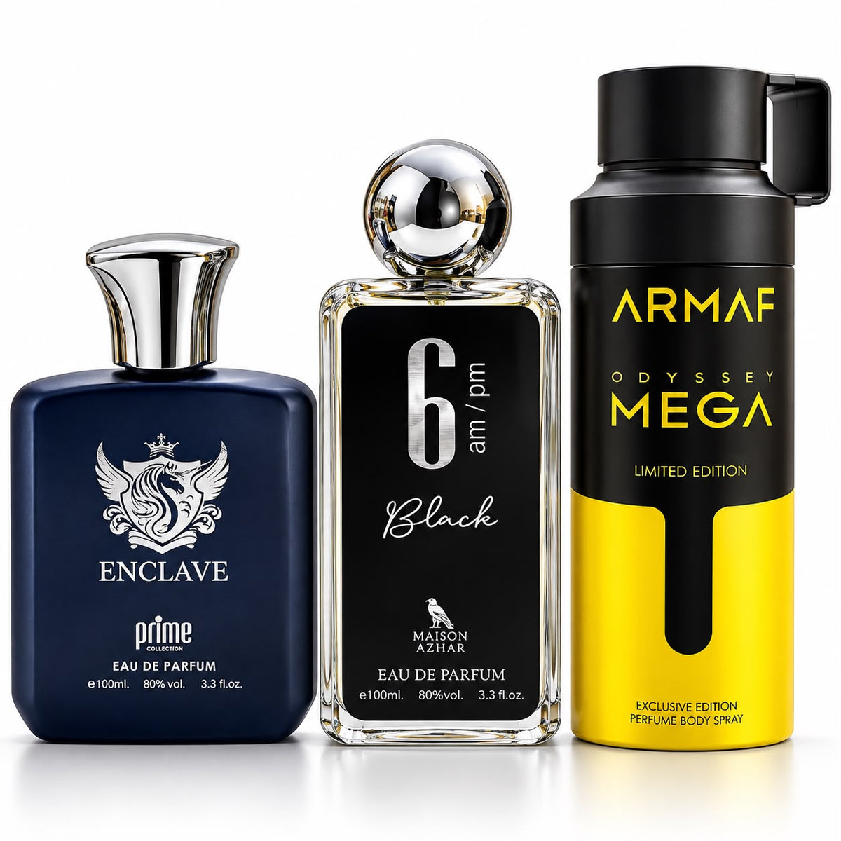 Pack X3 Combo Masculino Enclave + 6 am/pm Black + Odyssey Mega Spray