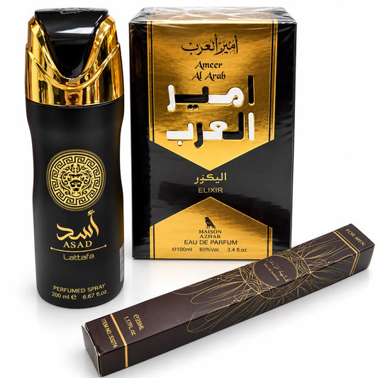 Promo Perfumes Árabes Masculinos Elixir / Ameer Al Arab - 3 Pcs