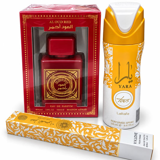 Promo Perfumes de Mujer Al Oud Red + Yara Tous + Perfume Cartera