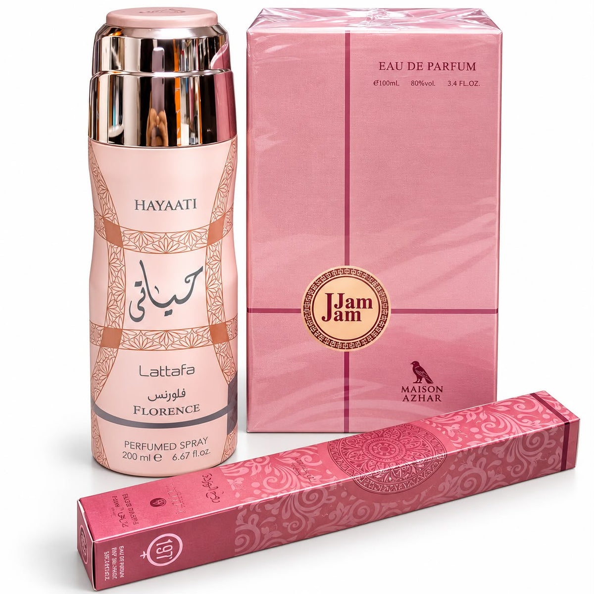 Promo Perfumes de Mujer Jam Jam + Hayati Florence Lattafa 3 PCS