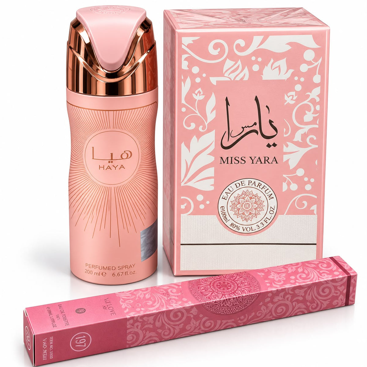 Promo Perfumes de Mujer Miss Yara Pink Fragancias Dama 3 PCS