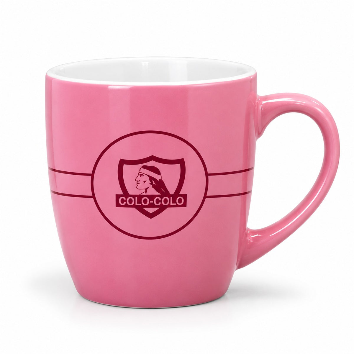 Tazón Taza Colo Colo Rosado de Cerámica 15oz