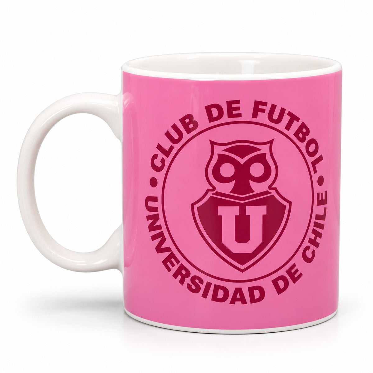 Tazón Universidad de Chile Rosado Cerámica Escudo U 11oz