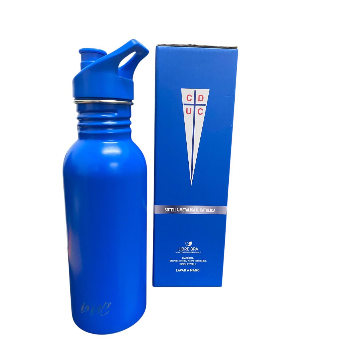 Botella U Catolica Con Chupete Anti Derrame Metalica - Celeste