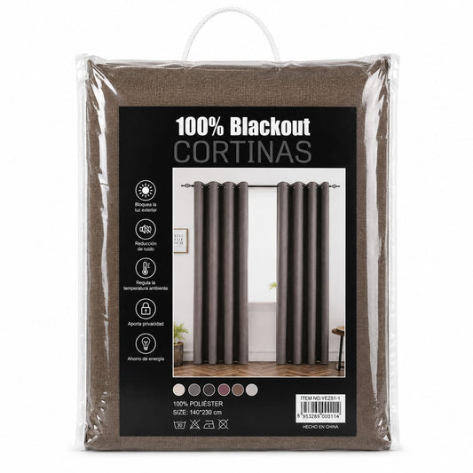 cortinas pack de 2 paños 140 x 220 cm 6 colores
