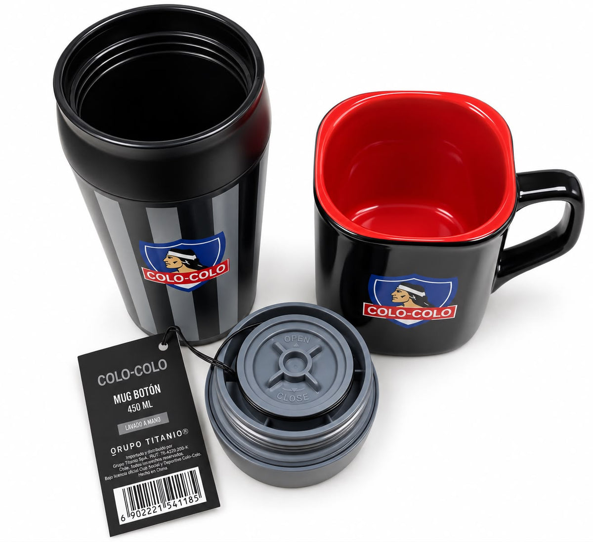 Pack X2 Mug Termico de Boton + Tazon Prime de Colo Colo