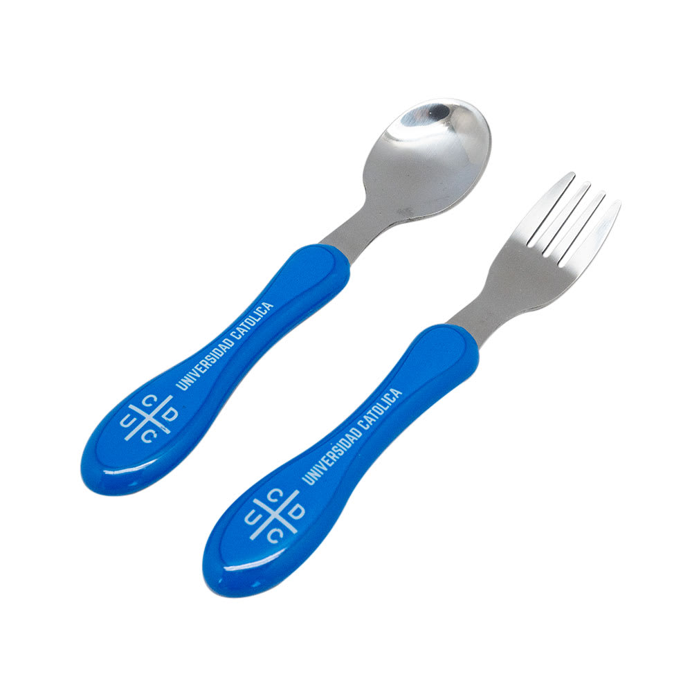 Set Cubiertos Universidad Católica Oficial Infantil