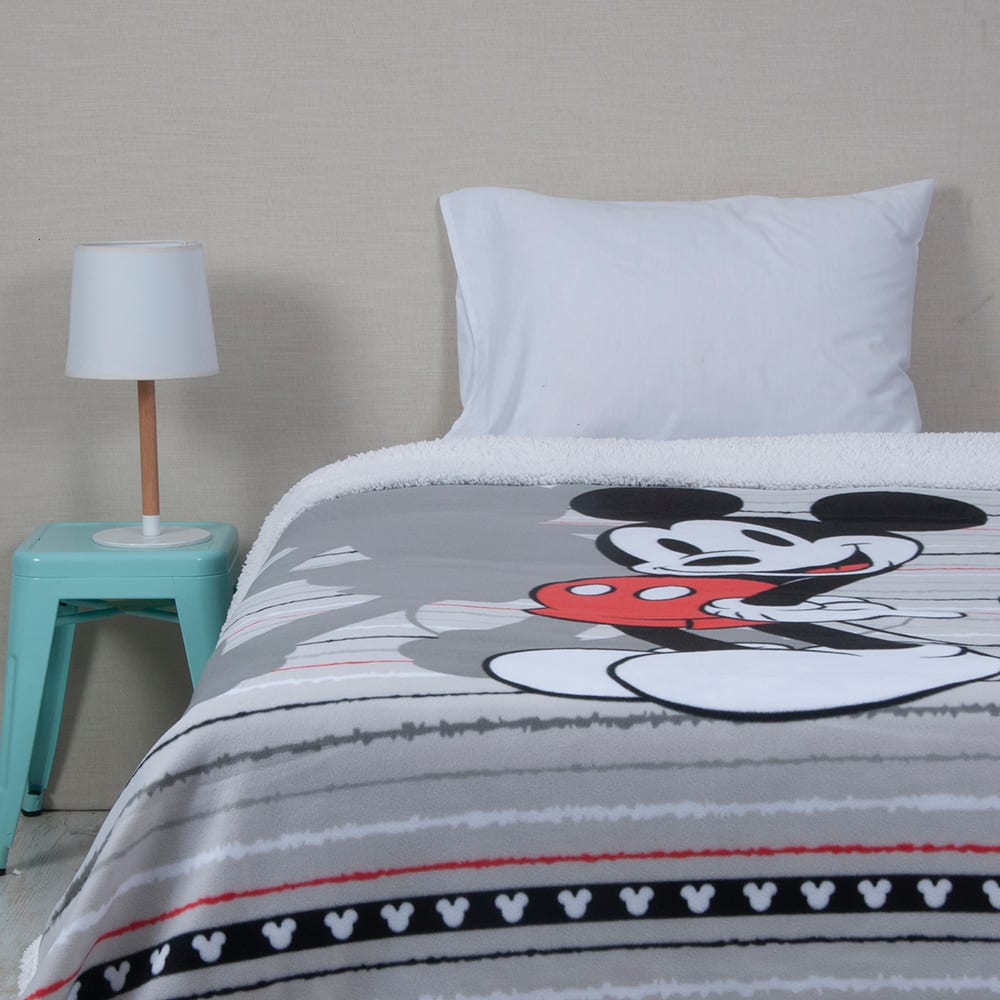 FRAZADA POLAR CON SHERPA MICKEY VINTAGE 1.5