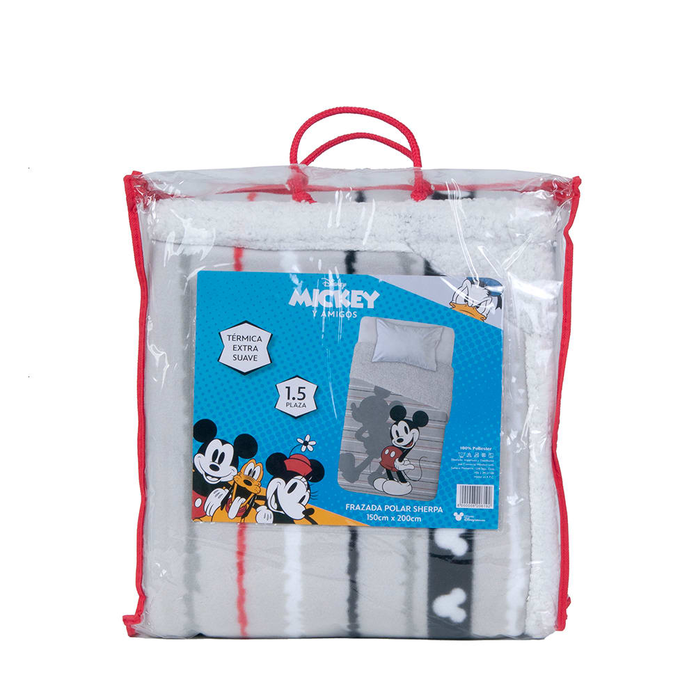 FRAZADA POLAR CON SHERPA MICKEY VINTAGE 1.5
